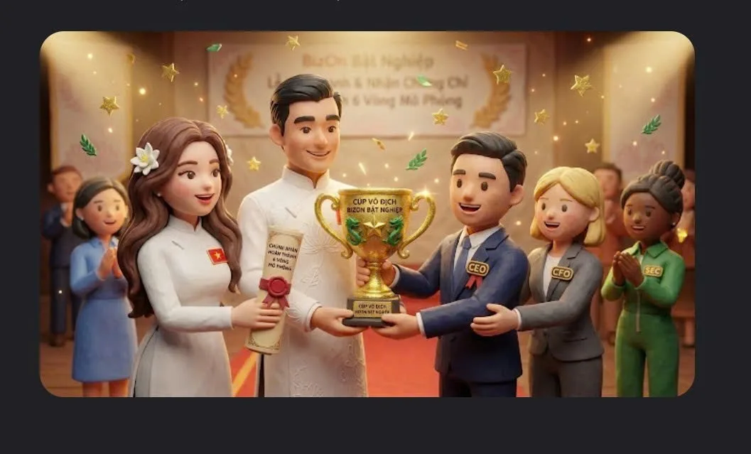 Đội vô địch nhận cúp trong đêm vinh danh